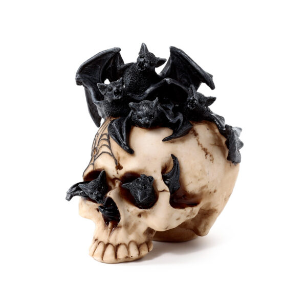 Decorative Ornament - Skull with Bats Crawling Inside - Image 3