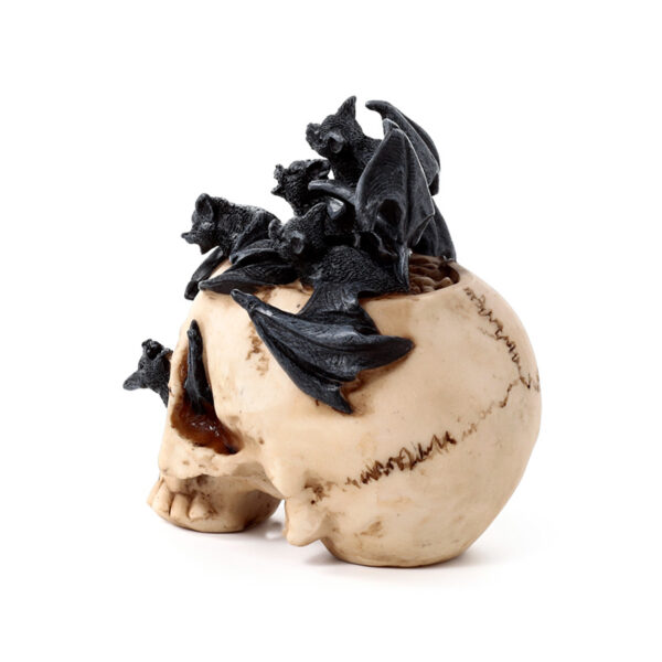 Decorative Ornament - Skull with Bats Crawling Inside - Image 4