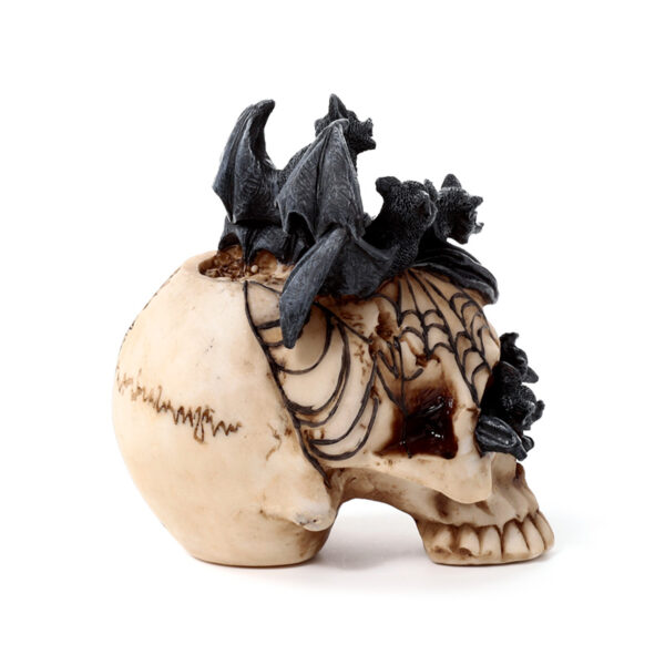 Decorative Ornament - Skull with Bats Crawling Inside - Image 7
