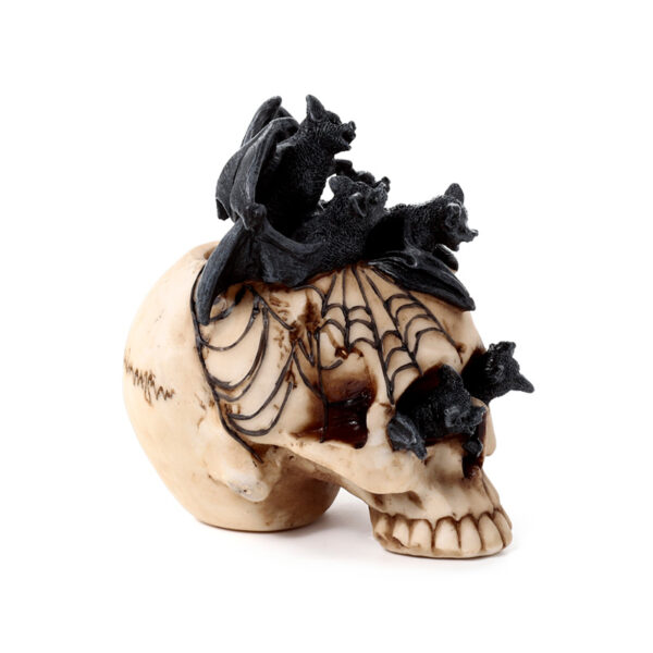Decorative Ornament - Skull with Bats Crawling Inside - Image 8