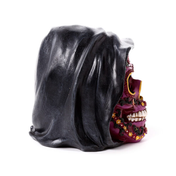 Decorative Ornament - Day of the Dead Purple Skull with Hood - Image 7