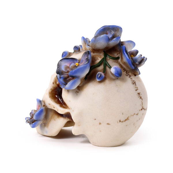 Decorative Ornament - Skull with Purple Vine Flowers - Image 4