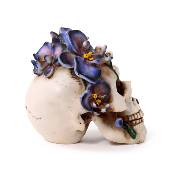 Decorative Ornament - Skull with Purple Vine Flowers - Image 7