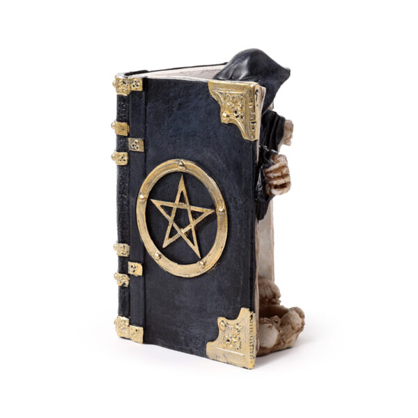 Resin Tea Light Holder - The Reaper of Death Book of Skulls - Image 7