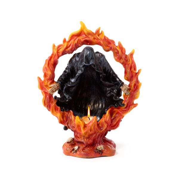 Resin Tea Light Holder - The Reaper of Death Ring of Fire - Image 2