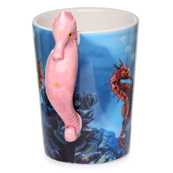 Shaped Handle Ceramic Mug - Lisa Parker Seahorse - Image 2