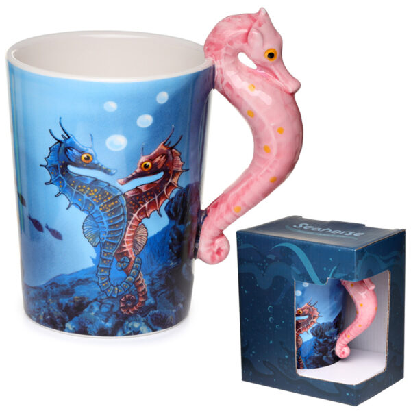 Shaped Handle Ceramic Mug - Lisa Parker Seahorse - Image 6