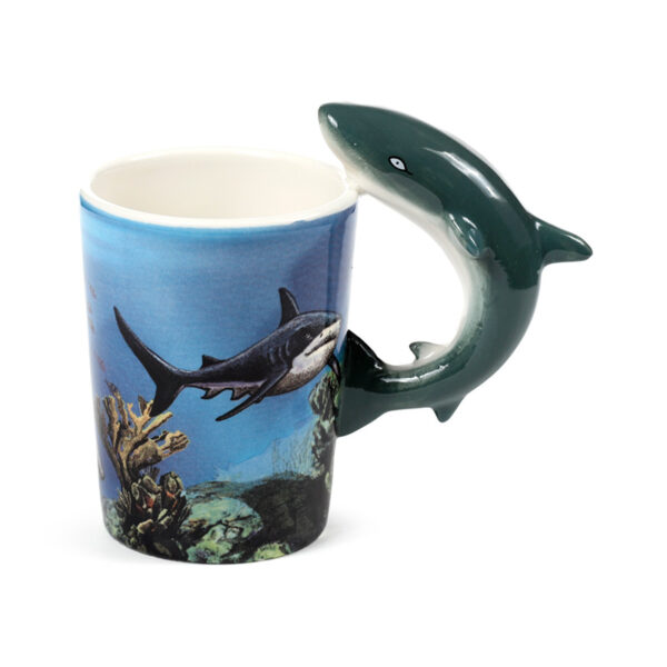 Shaped Handle Ceramic Mug - Lisa Parker Shark - Image 3