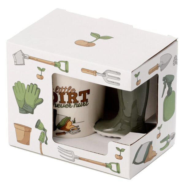 Shaped Handle Ceramic Mug - Garden Wellington - Image 6