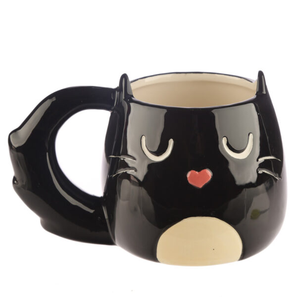 Novelty Shaped Ceramic Mug - Feline Fine Black Cat - Image 2