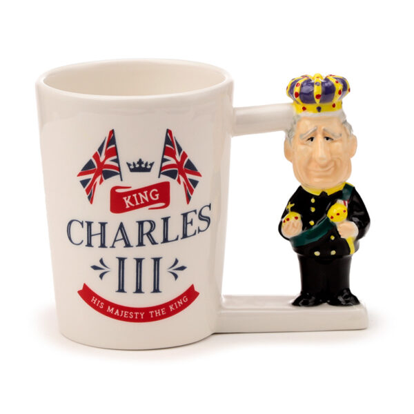 Shaped Handle Ceramic Mug - King Charles III - Image 3