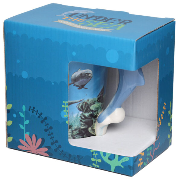Shaped Handle Ceramic Mug - Dolphin Underwater Decal - Image 6
