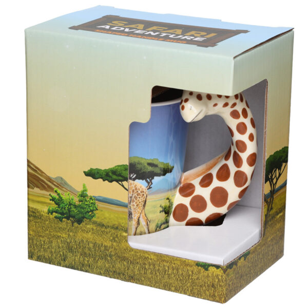 Shaped Handle Ceramic Mug - Giraffe Savannah Decal - Image 6
