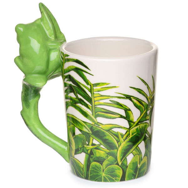 Shaped Handle Ceramic Mug - Tree Frog with Foliage Decal - Image 3