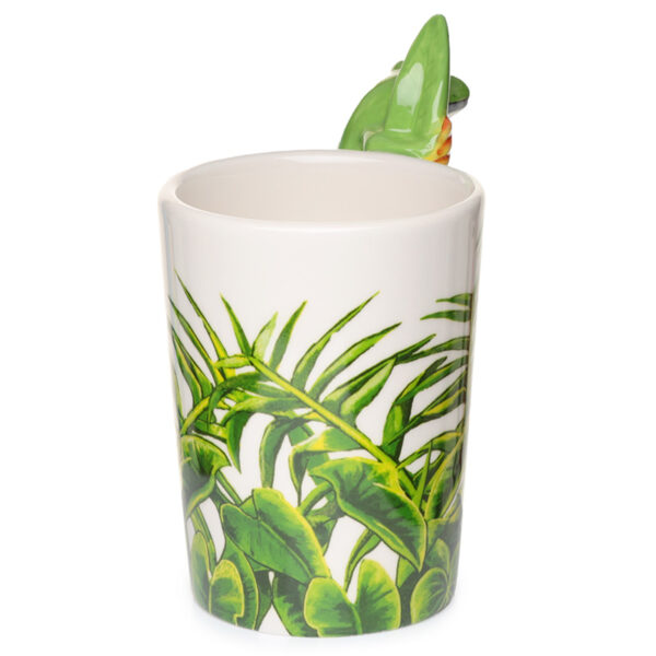 Shaped Handle Ceramic Mug - Tree Frog with Foliage Decal - Image 4