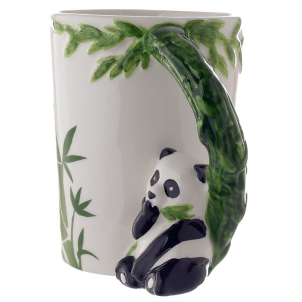 Shaped Handle Ceramic Mug - Panda with Bamboo Decal - Image 4