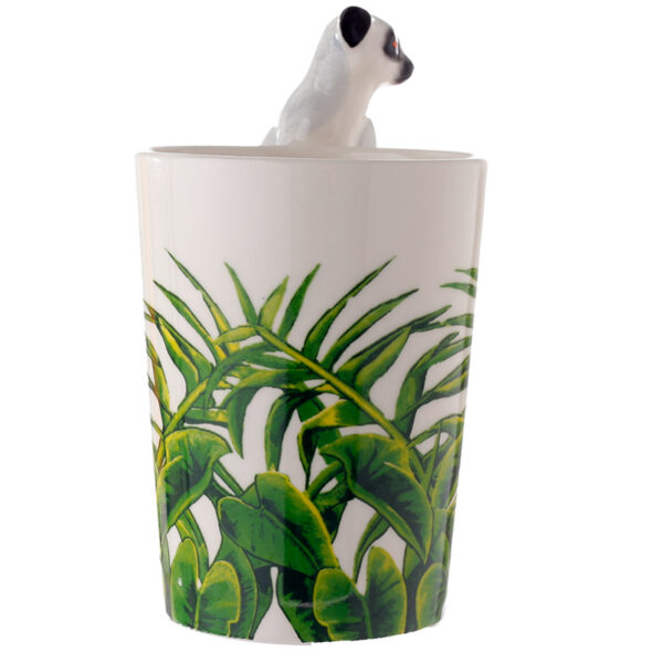 Shaped Handle Ceramic Mug - Lemur with Jungle Decal - Image 2
