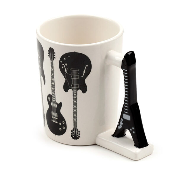 Shaped Handle Ceramic Mug - Headstock Rock Guitar - Image 3