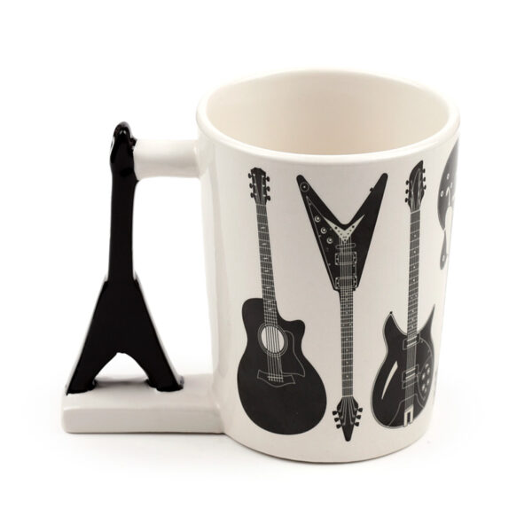 Shaped Handle Ceramic Mug - Headstock Rock Guitar - Image 5
