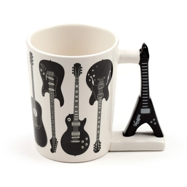 Shaped Handle Ceramic Mug - Headstock Rock Guitar - Image 8