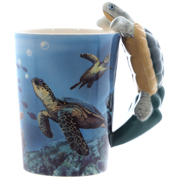 Shaped Handle Ceramic Mug - Turtle - Image 6