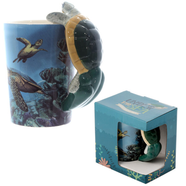 Shaped Handle Ceramic Mug - Turtle - Image 8