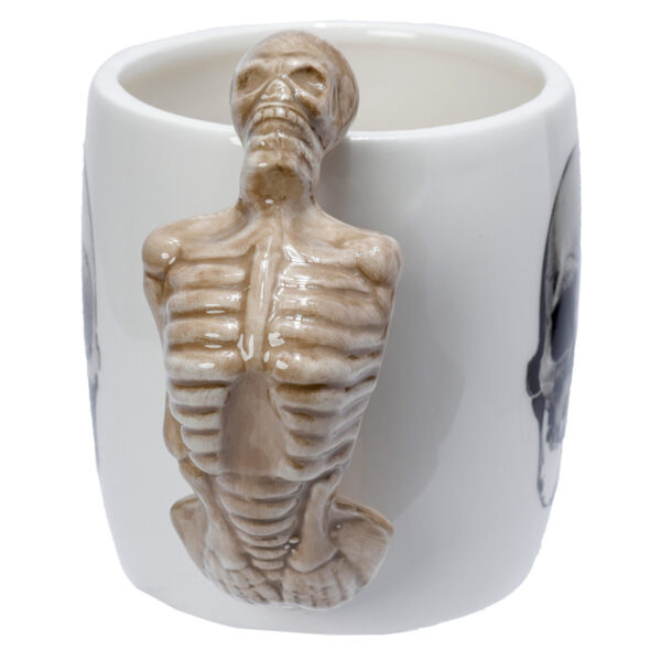 Shaped Handle Ceramic Mug - Skeleton - Image 3