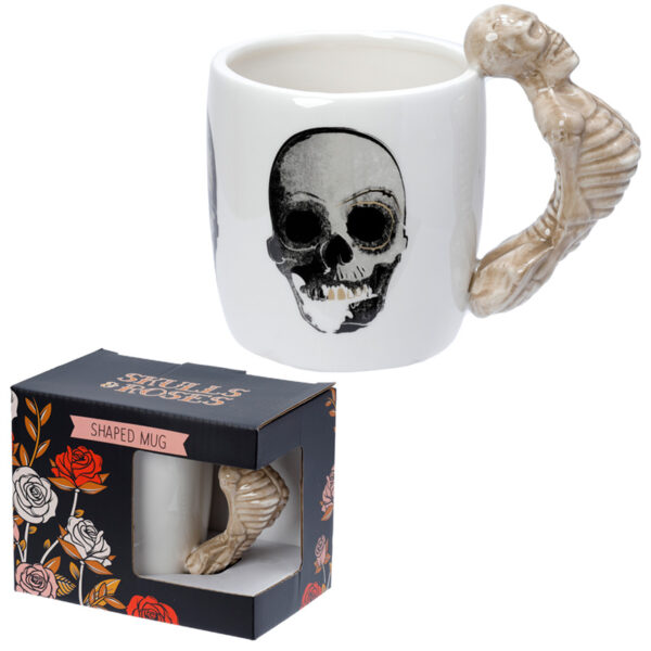 Shaped Handle Ceramic Mug - Skeleton - Image 8