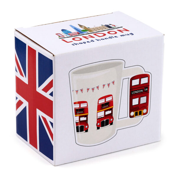Shaped Handle Ceramic Mug - London Icons Red Routemaster Bus - Image 2