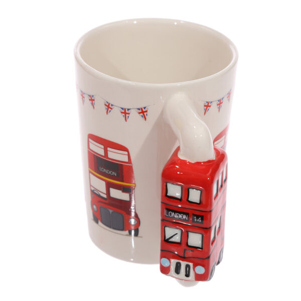 Shaped Handle Ceramic Mug - London Icons Red Routemaster Bus - Image 3