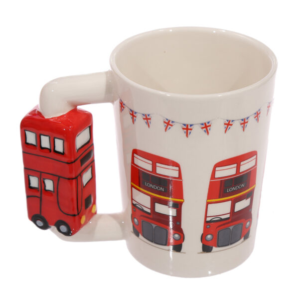 Shaped Handle Ceramic Mug - London Icons Red Routemaster Bus - Image 4