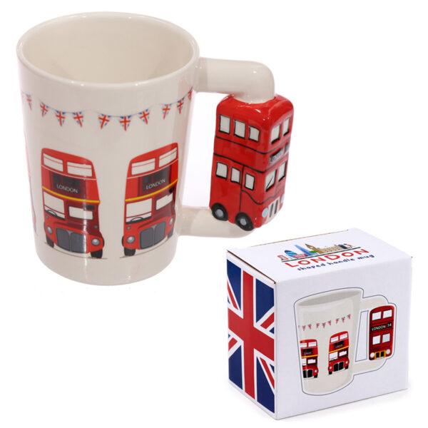 Shaped Handle Ceramic Mug - London Icons Red Routemaster Bus - Image 7
