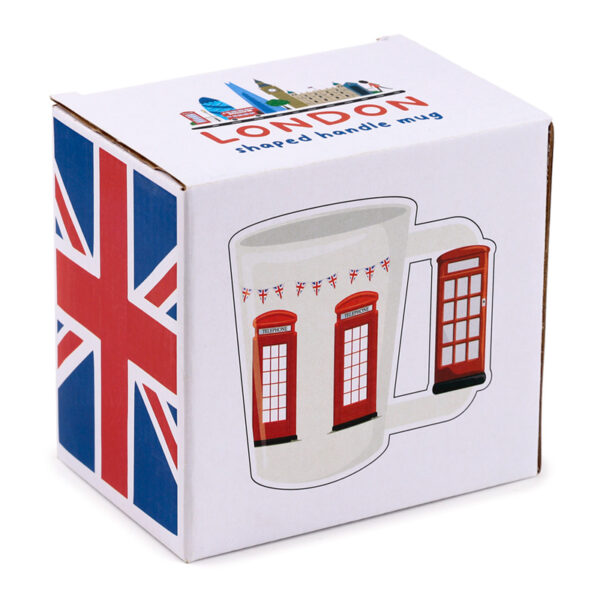 Shaped Handle Ceramic Mug - London Icons Telephone Box - Image 2