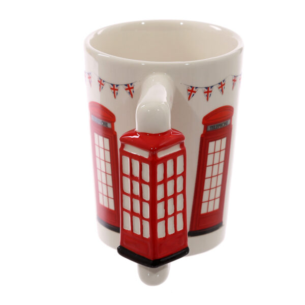 Shaped Handle Ceramic Mug - London Icons Telephone Box - Image 3