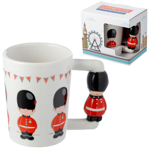 Shaped Handle Ceramic Mug - London Icons London Guardsman - Image 7