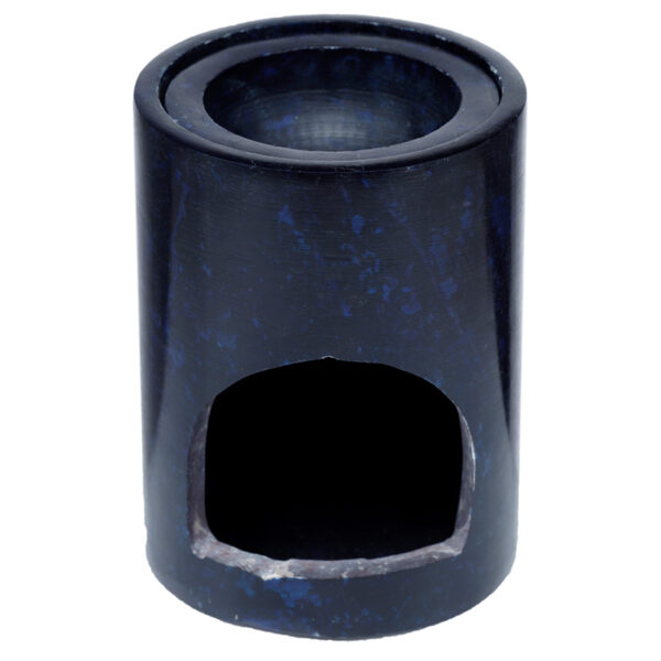 Dark Blue Soapstone Carved Chakra Oil Burner - Image 4