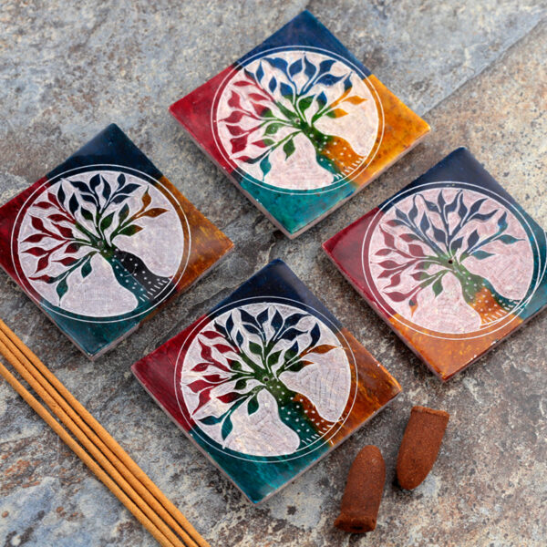 Soapstone Incense Burner Dish - Tree of Life - Image 2