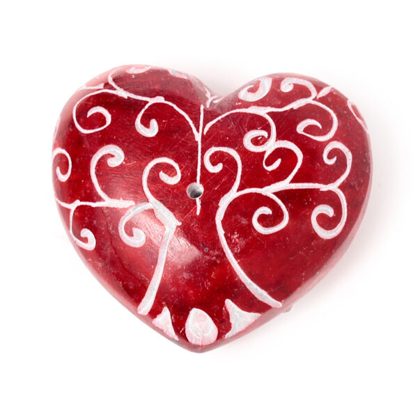 Carved Soapstone Ashcatcher Incense Burner - Chakra Heart Shaped Tree of Life - Image 5