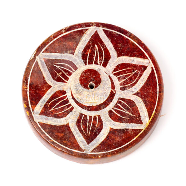 Carved Soapstone Ashcatcher Incense Burner - Chakra Round - Image 3