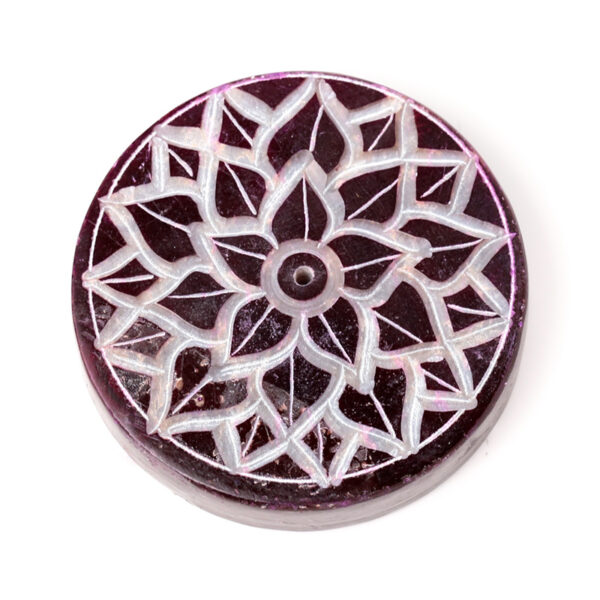 Carved Soapstone Ashcatcher Incense Burner - Chakra Round - Image 5
