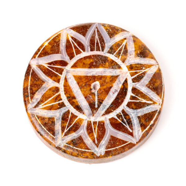 Carved Soapstone Ashcatcher Incense Burner - Chakra Round - Image 8