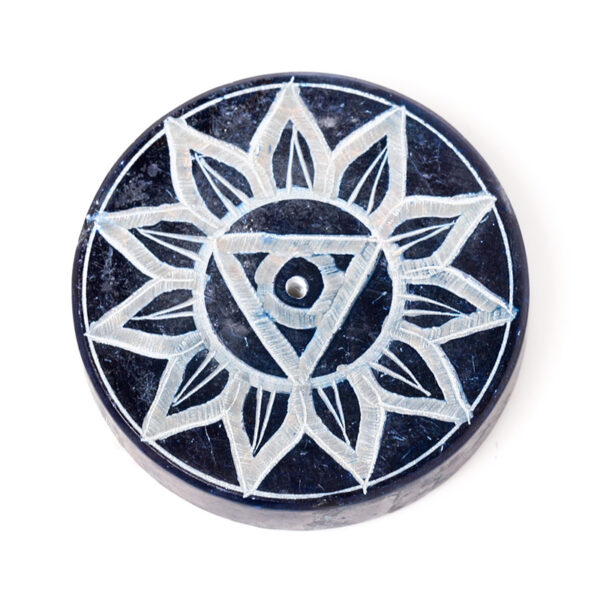 Carved Soapstone Ashcatcher Incense Burner - Chakra Round - Image 9