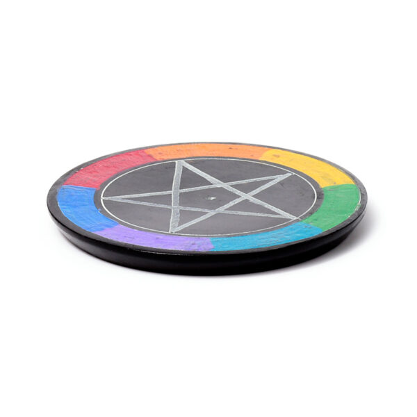 Carved Soapstone Incense Burner Dish - Chakra Pentacle - Image 4