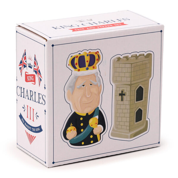 Ceramic Salt & Pepper Set - King Charles III - Image 2