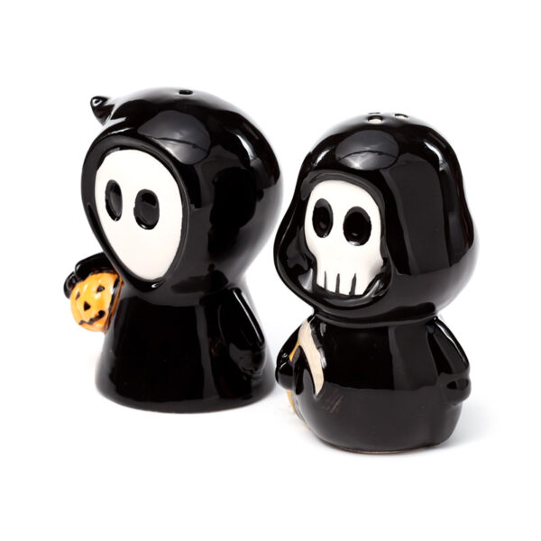 Ceramic Salt & Pepper Set - Skull Boy & Ghost Boy - Image 2