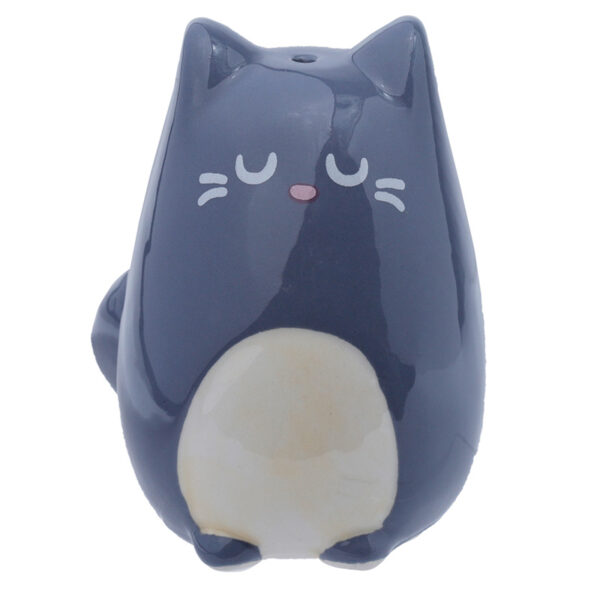 Ceramic Salt & Pepper Set - Feline Fine Black & Grey Cats - Image 2