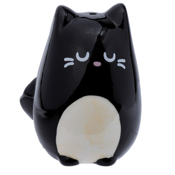 Ceramic Salt & Pepper Set - Feline Fine Black & Grey Cats - Image 4