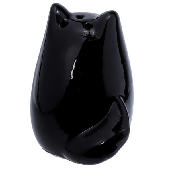 Ceramic Salt & Pepper Set - Feline Fine Black & Grey Cats - Image 5