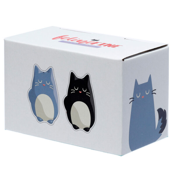 Ceramic Salt & Pepper Set - Feline Fine Black & Grey Cats - Image 6