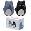 Ceramic Salt & Pepper Set - Feline Fine Black & Grey Cats - Image 11
